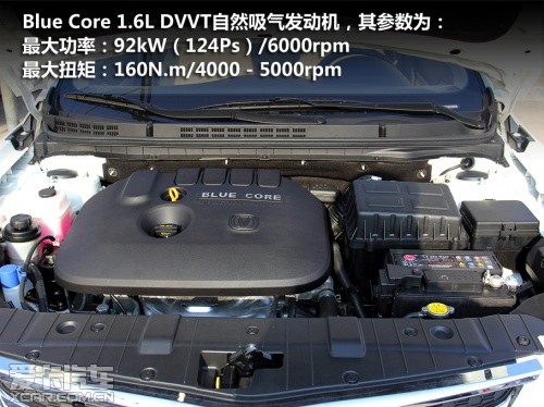 逸動(dòng)搭載了Blue Core 1.6Lz自然吸氣發(fā)動(dòng)機(jī)